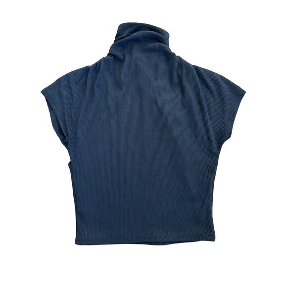 House of Harlow 1960 - Rowan High Neck Ruched Shoulder Top in Black - Picture 3 of 4